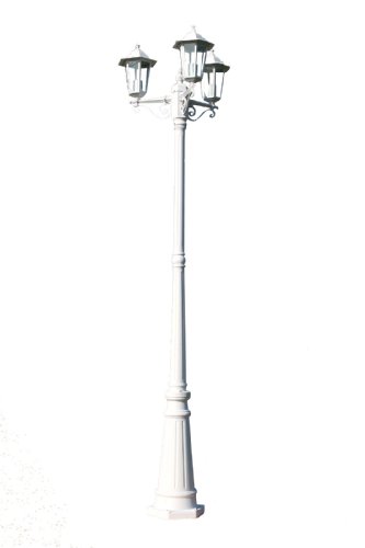 Lampadaire extérieur triple blanc