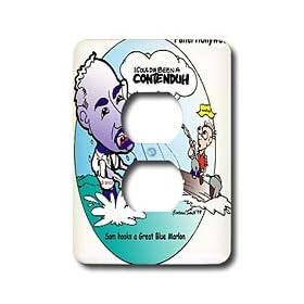 Londons Times Funny Panel Hollywood Cartoons - Great Blue Marlon Brando - Light Switch Covers - 2 plug outlet cover