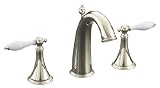 2 Handle Widespread Lavatory Faucet Finial Polished Nickel