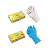ニトリル使いきり手袋(粉付)100枚入(箱) 982 ブルー LL