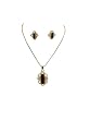 3pc Set Pendants Necklace with Faux Ruby Red Gemstone Womens Jewelry