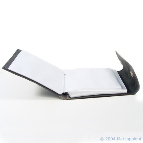 LIBRO - Handmade Italian Leather CD Carrying Case (Black)