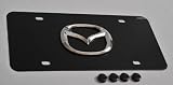 Mazda 3D Logo on Black Steel License Plate