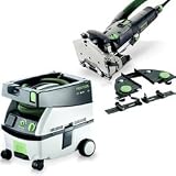 Festool DF 500 Q Domino Joiner Set W/ Trim & Cross Stop + CT MINI 2.6 Gallon Mobile Dust Extractor PM574308