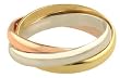 950 Platinum + 18K Pink + 18K Yelow Gold Medium Tri-Color Rolling Ring (2.5mm each band)