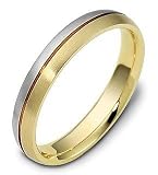 4mm Titanium & 18 Karat Yellow Gold Classic Wedding Band Ring