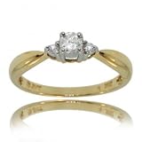 Yellow Gold Anniversary Band Sz=7 w/ 3 Stone Diamond