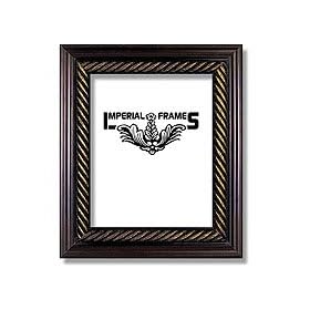 Imperial Frames Elite, Wood Picture Frame for a 11 x 14 Photograph, Color: Mahogany with Brown Rope Border