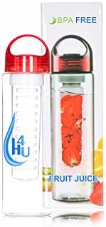 Fruit Infuser Water Bottle 24oz From Hydrate4u - Infuse with Fruits Vegetables or Tea - Great for Hydration and Health - BPA Free Eastman Tritan Plastic Leak Proof - Shatterproof - Finger Hole for Easy Carry - Easy to Clean - Boost Your Hydration with Infused Water Today!