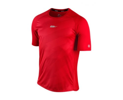 NIKE Herren Laufshirt SUBLIMATED Short Sleeve, sport red/reflective silv, XL, 424228-611 Preisvergleich