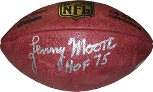Lenny Moore Signed Baltimore Colts Football - HOF 75