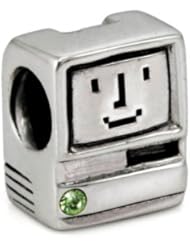 Genuine Ohm Beads (TM) Product. 925 Sterling Silver Computer European Bead Charm. 100% Satisfaction Guaranteed.