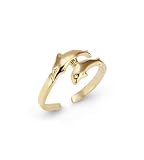 Solid New 14k Yellow Gold Dolphin Jewelry Toe Ring