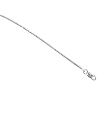 Sterling Silver 1.25mm Thin Round Omega Chain Necklace, Diamond Cut Finish, Nickel Free