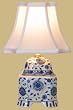 Unique Asian Design Lighting - 14" Blue & White Jar Oriental Style Fine Table Lamp