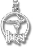 Nebraska Cornhuskers Solid Sterling Silver ''HUSKERS'' Gymnast Pendant