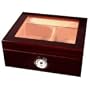50-cigar Monaco Glass Top Humidor Cherry