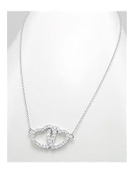 Heart CZ Necklace In 92.5 Sterling Silver