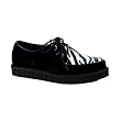 1 Inch MENS SIZING Creeper Shoes Rockabilly Lace Up Suede With Zebra Fur Animal Prints