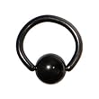 18 Gauge 1/4" Black Anodized Titanium Ball Captive Ring