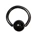 18 Gauge 1/4" Black Anodized Titanium Ball Captive Ring