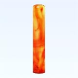 ご印鑑 銀行印 琥珀 10.5mm プラチナケース付 手彫り仕上げ