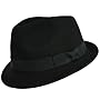 BLACK CLASSIC STRUCTURED WOOL FEDORA HAT