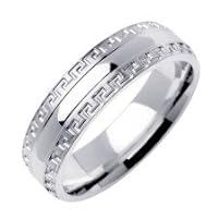 14K WHITE GOLD WEDDING BAND RING