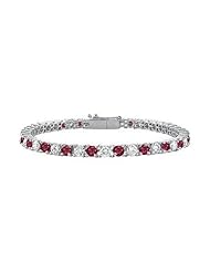 Ruby and Diamond Tennis Bracelet 18K White Gold - 3.00 CT TGW
