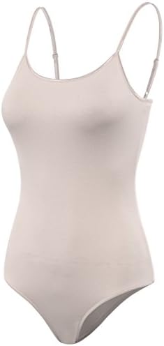FPT Womens Basic Spaghetti Strap Bodysuit TAUPE LARGE