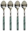 Decorative Condiment Spoon with Turquoise Colored Resin Handle Set of Four