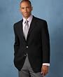 CALVIN KLEIN 3-METAL BUTTON STRETCH WOOL BLAZER, 38S, BLACK
