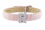 Diamond Clip On Initial letter "R" with Pink Leather Bracelet