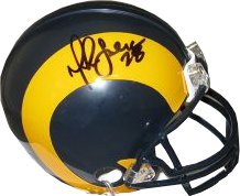 Marshall Faulk signed St. Louis Rams Mini Helmet TB- Faulk Hologram
