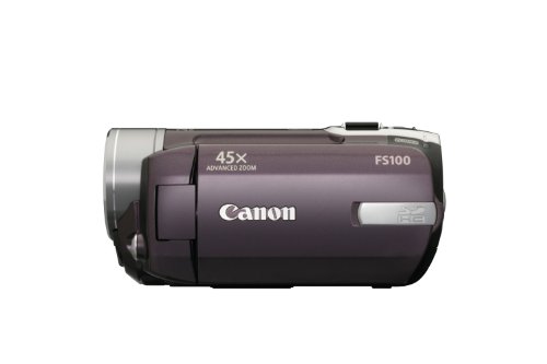 Canon FS100 Camcorder (SD Card, 45-fach opt. Zoom, 6,9 cm (2,7 Zoll) Display) garnet wine