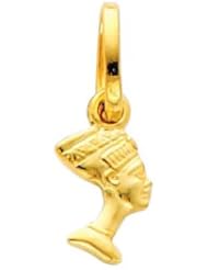 14K Yellow Gold Small Queen Nefertiti Charm Pendant