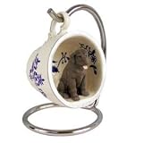 Chocolate Labrador Retriever Collectible Teacup with Display Stand