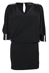 Dolman Cocktail Above the Knee Polyester/Spandex Jeweled Mini Dress 