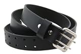 Orion Leather Black Bridle Leather Belt With Double Hole