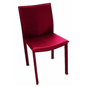 Tag Elston Chair Hand Sewn Leather with Steel Frame, Red by Tag Furnishings Group