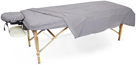 Flannel Sheet Set for Massage Tables (1 Set, Gray)