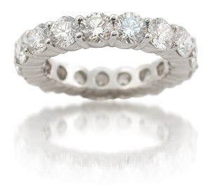 Diamond Platinum Eternity Wedding Band Ring