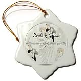 Wedding Invitation - 3 Inch Snowflake Porcelain Ornament