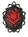 Gasoline Glamour Red & Black Vintage Rose Charm Necklace