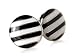 Black & White Enamel Striped Silver Cufflinks with Presentation Box