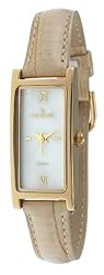 Peugeot Women's 3017TN Gold-Tone Tan Leather Strap Watch