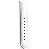16mm White Genuine Crocodile Watch Strap - Fits Michele Watches