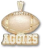 Texas A&M Aggies Solid 10K Gold ''AGGIES'' Football Pendant