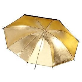 Neewer 33 inch Black and Gold Reflective Lighting Umbrella - Great for Portrait Photography Studio