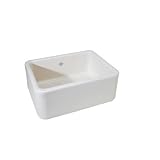 Rohl RC2418WH 24-Inch by 18-Inch by 10-Inch Single Bowl Shaws Lancaster Apron Front Fireclay Kitchen Sink, White